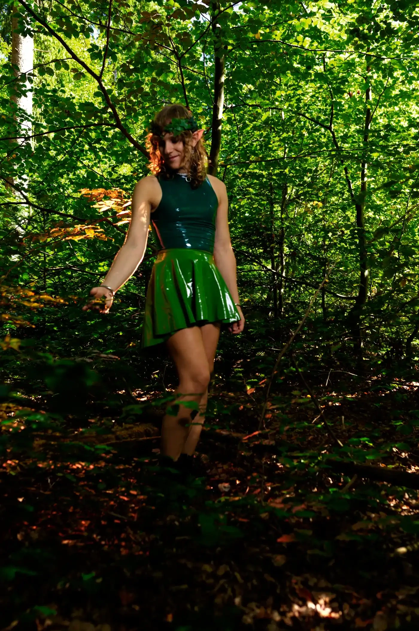 Rubberry wearing a handmade latex outfit